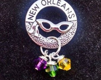 New Orleans Mardi Gras Necklace ~ Mardi Gras - Purple, Green and Gold - Mardi Gras Mask ~ New Orleans