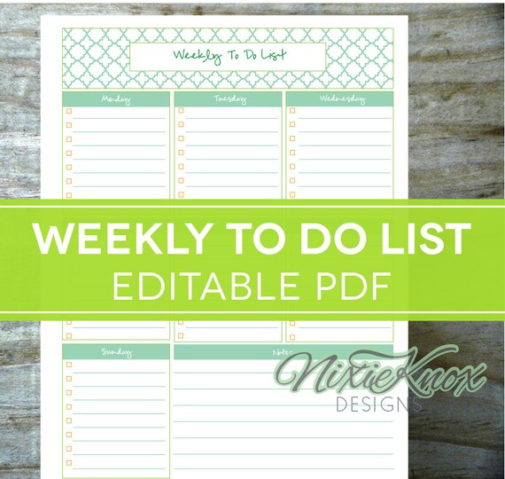 to do list printable checklist editable pdf by