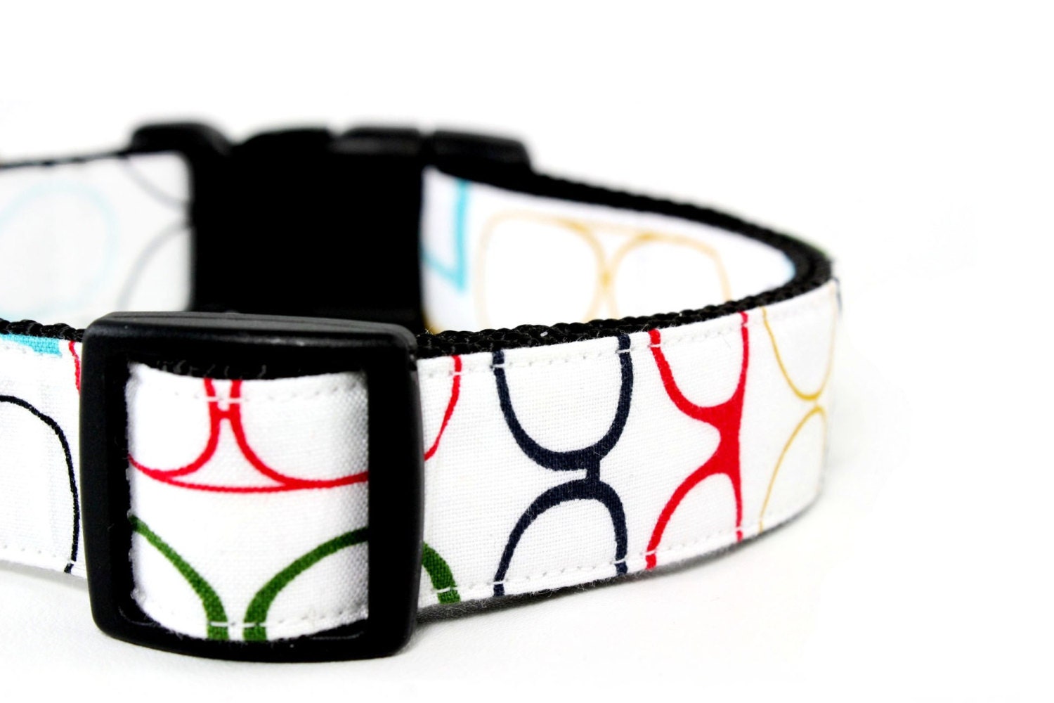 Geek Dog Collar Funky Eye Glasses Geeky Nerd Nerdy Dog Collar