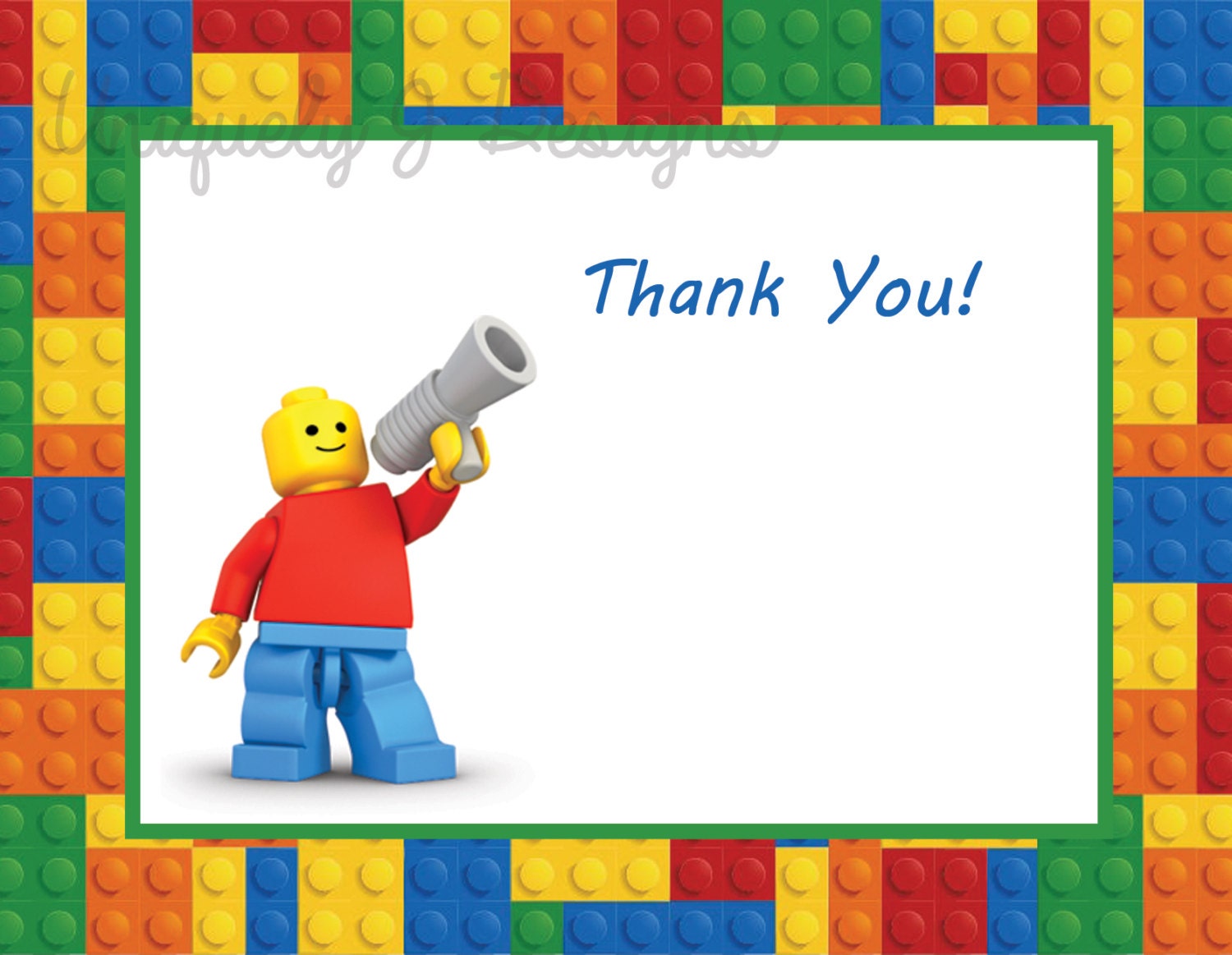 Lego Thank You Cards Instant Download By UniquelyJDesigns On Etsy