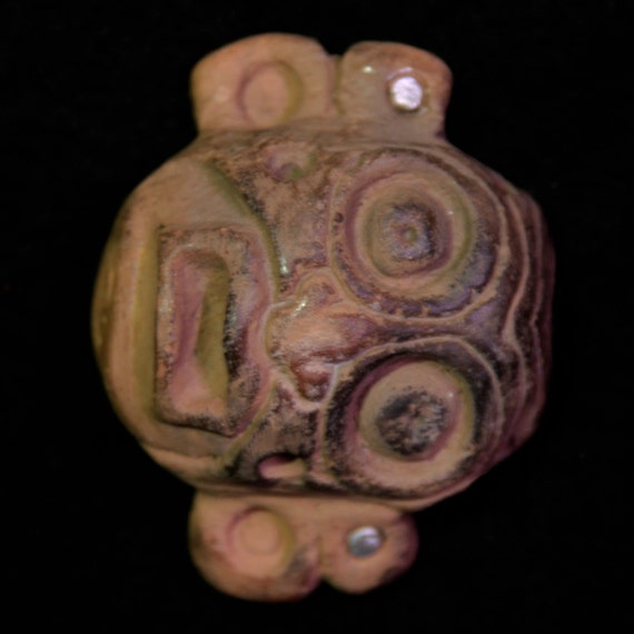 Items similar to Old Tribal Shaman warrior pendant Cemi Clay carib ...