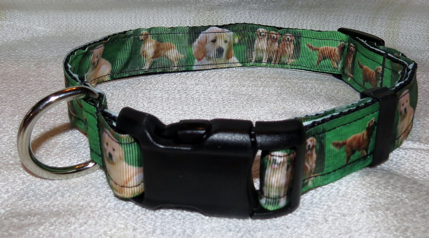 Golden Retriever Dog Collar and Leash / Green by Gone2TheDogs2014