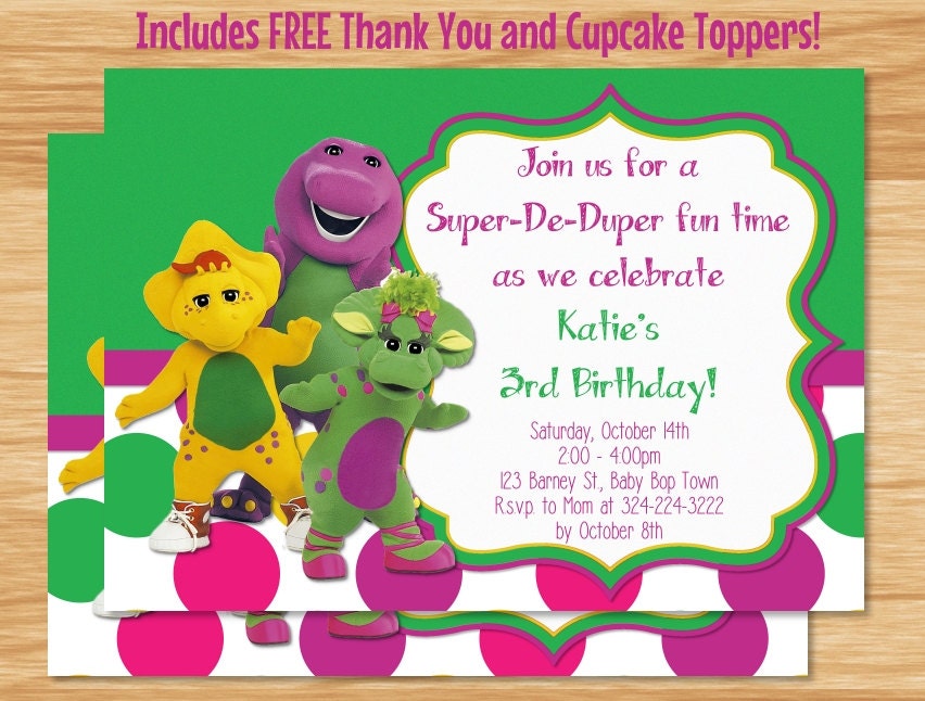 Barney Invitation Cards 4