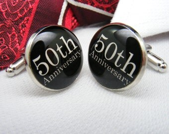 50th Anniversary Cufflinks - Golden Anniversary - 50th Wedding Anniversary Gifts - 50th Anniversary Ideas - Fiftieth Anniversary Keepsake