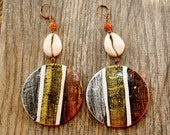 African Earrings, Tribal Boho Earrings, African Hoops, Tribal Earrings, Rustic Hoops, Tribal Dangle Earrings, Tribal Jewelry,