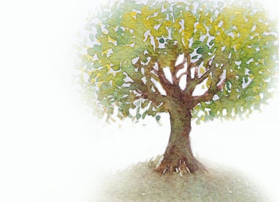 Tree in watercolor. PNG file by summersartshop on Etsy