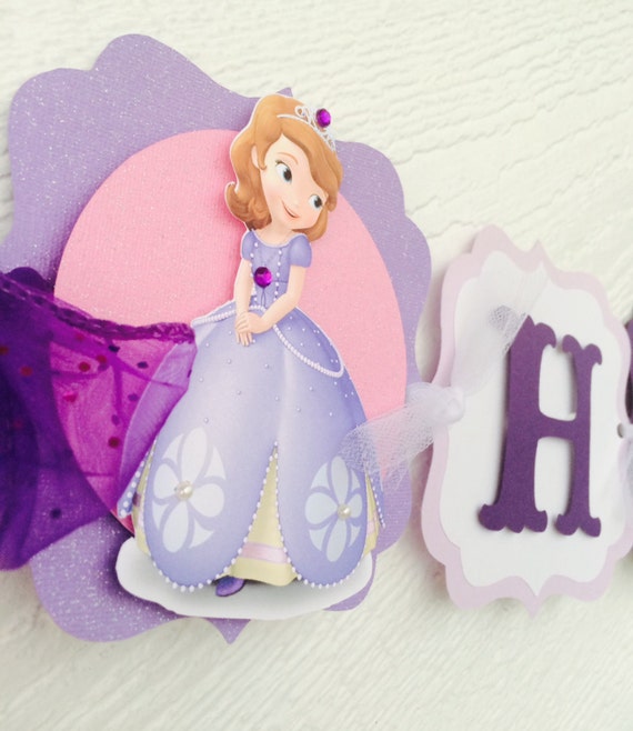 Sofia the First Birthday Banner, princess Sofia birthday banner, Sofia ...