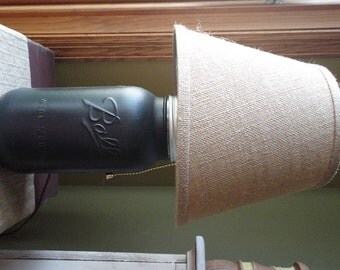 Black Mason Jar Lamp, Black Industrial Lamp, Jar Style Lighting, Small Table Lamp, Rustic Lighting Decor