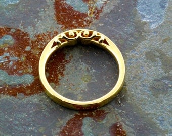 Yellow Gold "India" Petticoat Ring, READY TO SHIP!