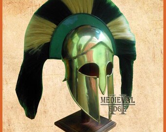 greek corinthian helmet re-enactment larp spartan helmets full brass helmet