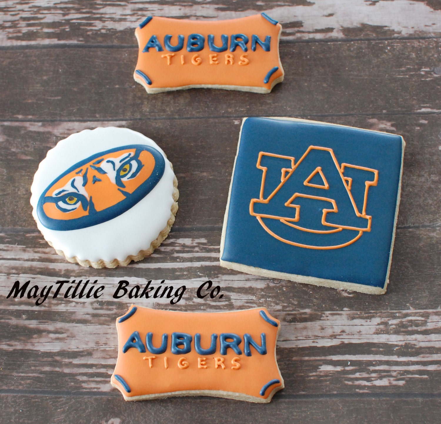 Auburn Tiger Cookies 1 dozen by MayTillieBakingCo on Etsy