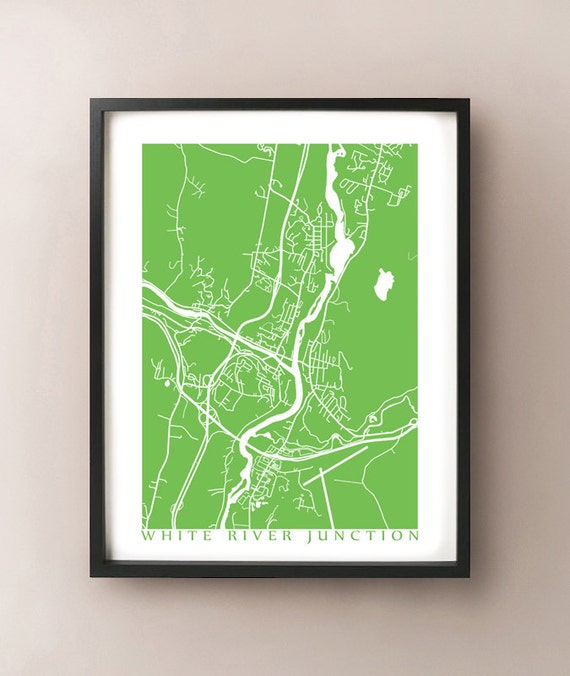 White River Junction Map Print Vermont Art Poster by CartoCreative