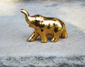 Vintage Golden Porcelain/Ceramic Elephant Vintage Elephant Figure