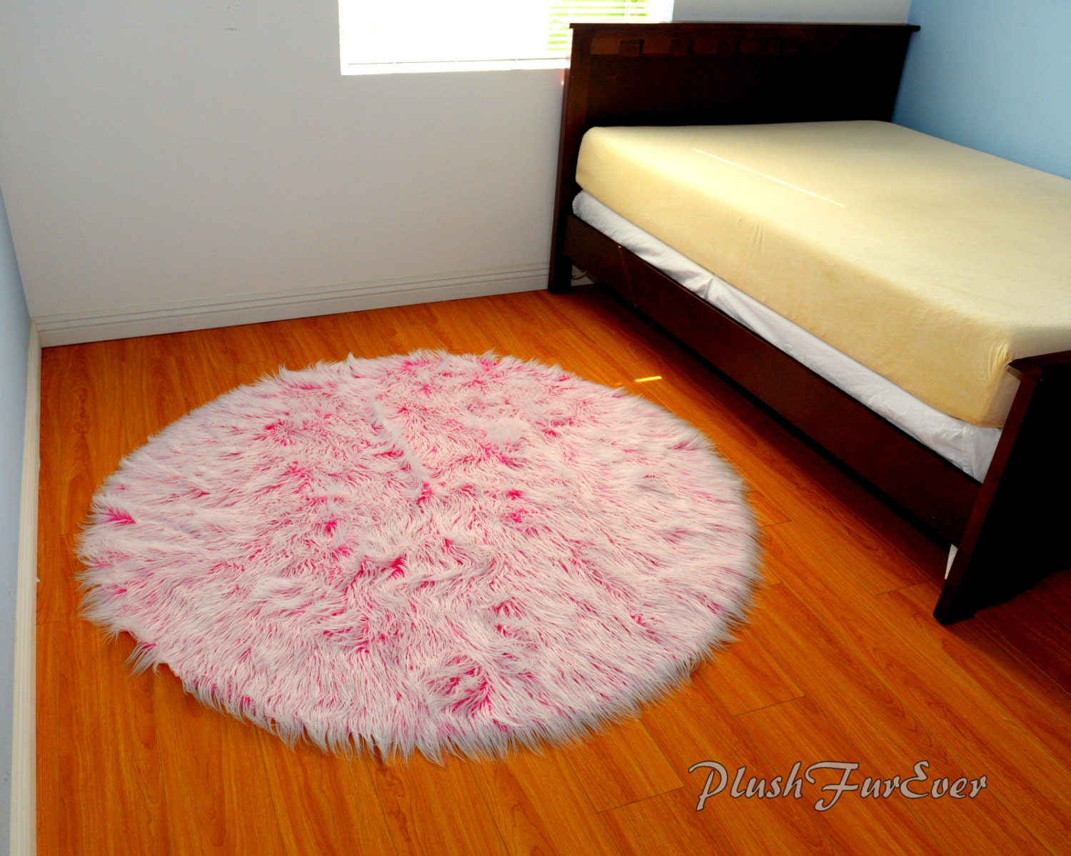 nursery rug pink white mongolian fur throw area rug baby ...