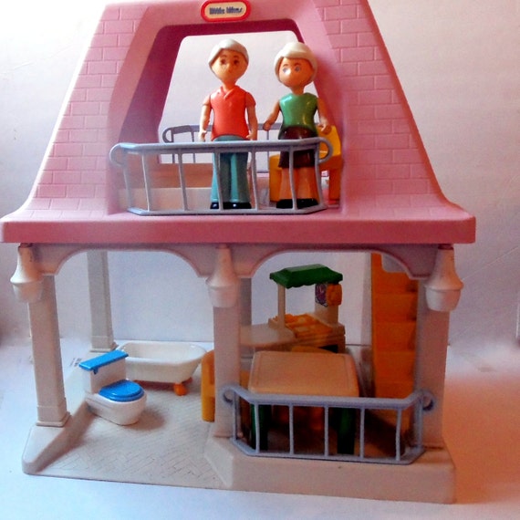 little tikes pink dollhouse with blue roof