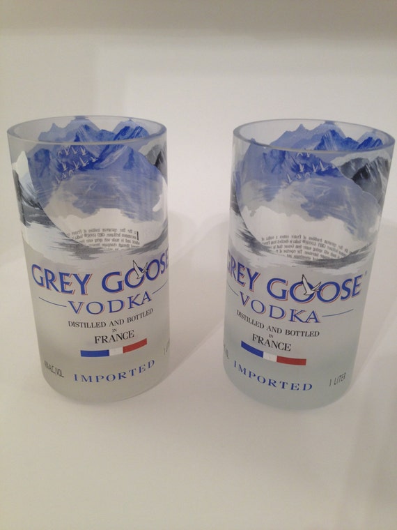 Grey Goose Glasses Repurposed Liquor bottle by RecastGlass