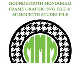 Houndstooth Monogram Frame File for Cutting Machines | SVG and Silhouette Studio (DXF)