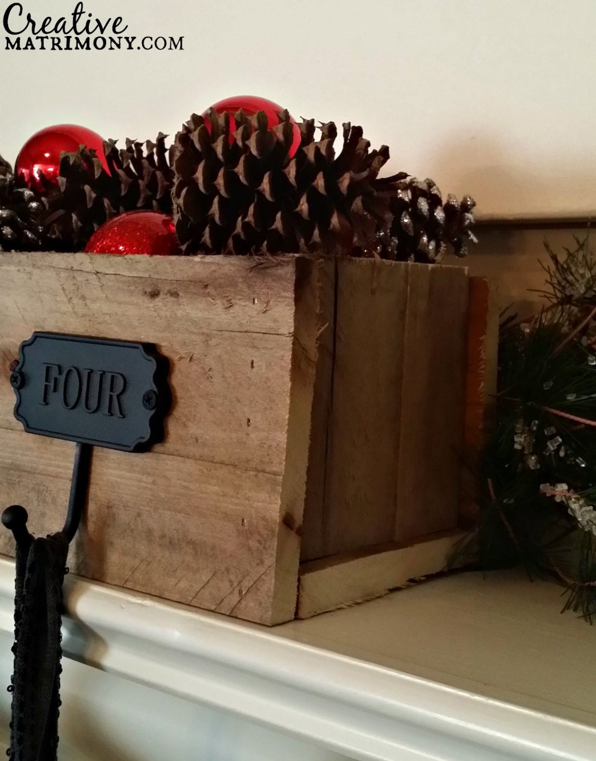 Stocking christmas holder holders stand fireplace stockings portable decoration stands hangers iron mantel hammacher wrought hanger mantle anywhere classic hooks Custom Rustic Reclaimed Wood Fireplace Mantle Stocking Holder