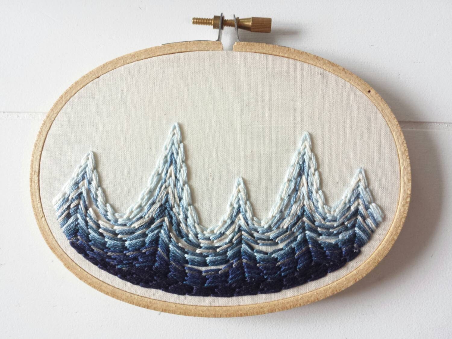 Waves Embroidery Hoop Art Ocean Wall Hanging One Of A Kind