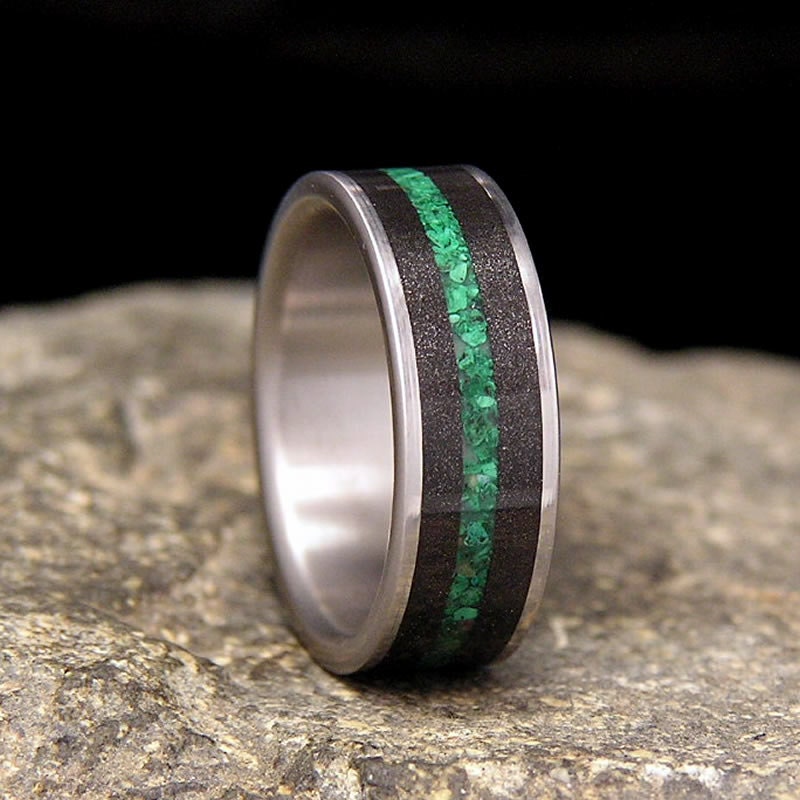 Black Titanium M3 Composite with Malachite Inlay Titanium