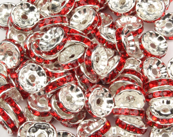 Rondelle Spacer Beads Glass Crystal Rhinestones 6MM 8MM 10MM 10+ Colors