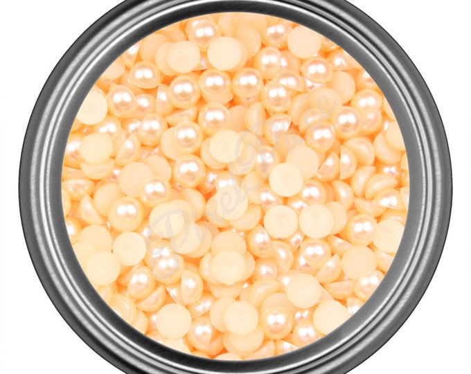 Champagne Half Pearl Gems Flat Back Face Art Nail Art Scrapbook Phone Decoration Cabochon 2mm 3mm 4mm 5mm 6mm 8MM