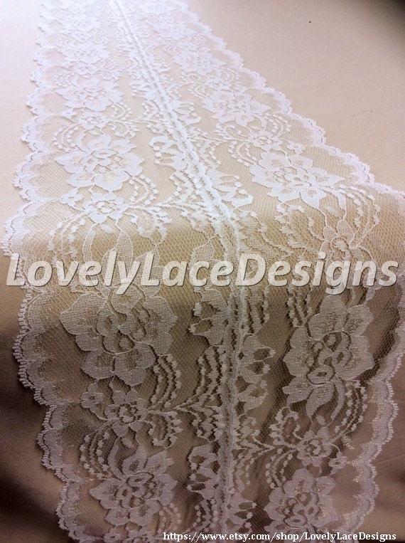 Ivory Lace Table Runner/ 3ft-10ft long x by LovelyLaceDesigns