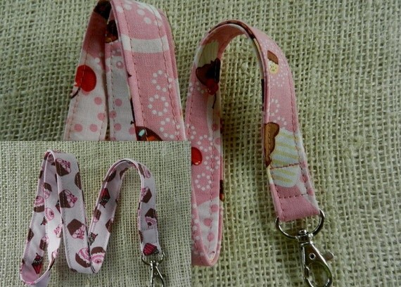 holder walking for phone while by Cupcakes GreatWhatnots Fabric Neck Holder Pink LanyardIDName on holder walking for phone while by Cupcakes GreatWhatnots Fabric Neck Holder Pink LanyardIDName on