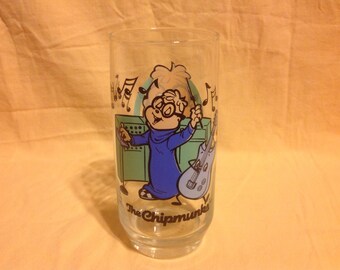 1985 Chipmunks Simon Glass........Never Used....Off Collection Shelf