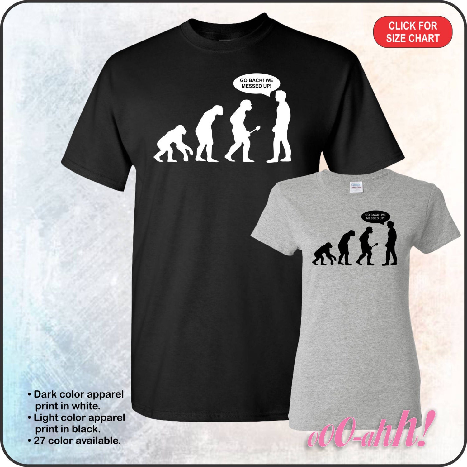 Go back we messed up evolution t shirt tshirt Mens 5000