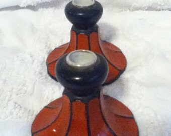 Candleholders porcelain Art Deco lustreware