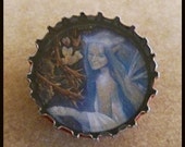 Upcycled Faerie Lady Bottlecap Magnet