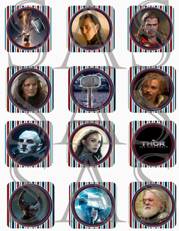 Thor Birthday Party Cupcake Toppers Instant Download by SASarts