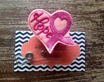 Nurse Retractable Badge Reel - Breast Cancer - Nurse Name Badge - Nurse Badge Reel- Nurse Badge Holder - Felt Badge Reel - Office Gift