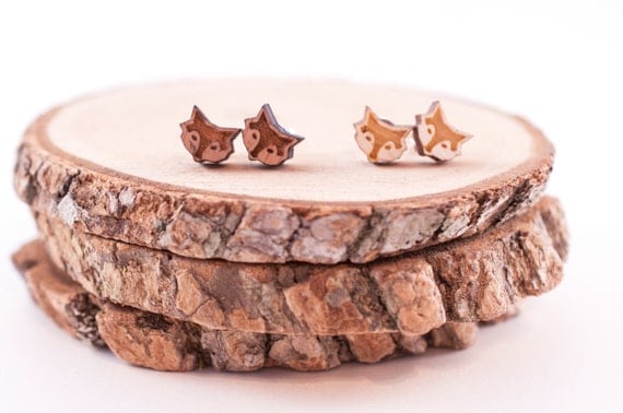 Laser Cut Foxy Wood Earrings | woodland creature earrings | Unisex earrings Laser Cut Foxy Wood Earrings | woodland creature earrings | Unisex earrings