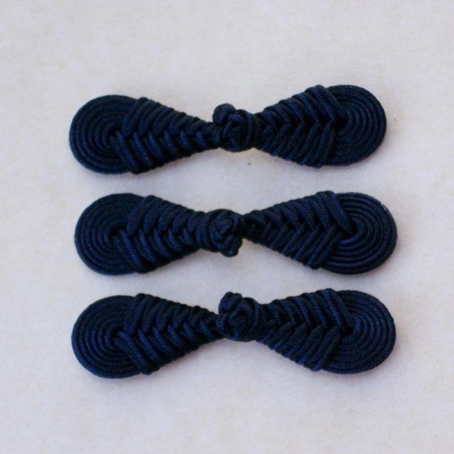 Navy frog closure. Round knot. Set of 3