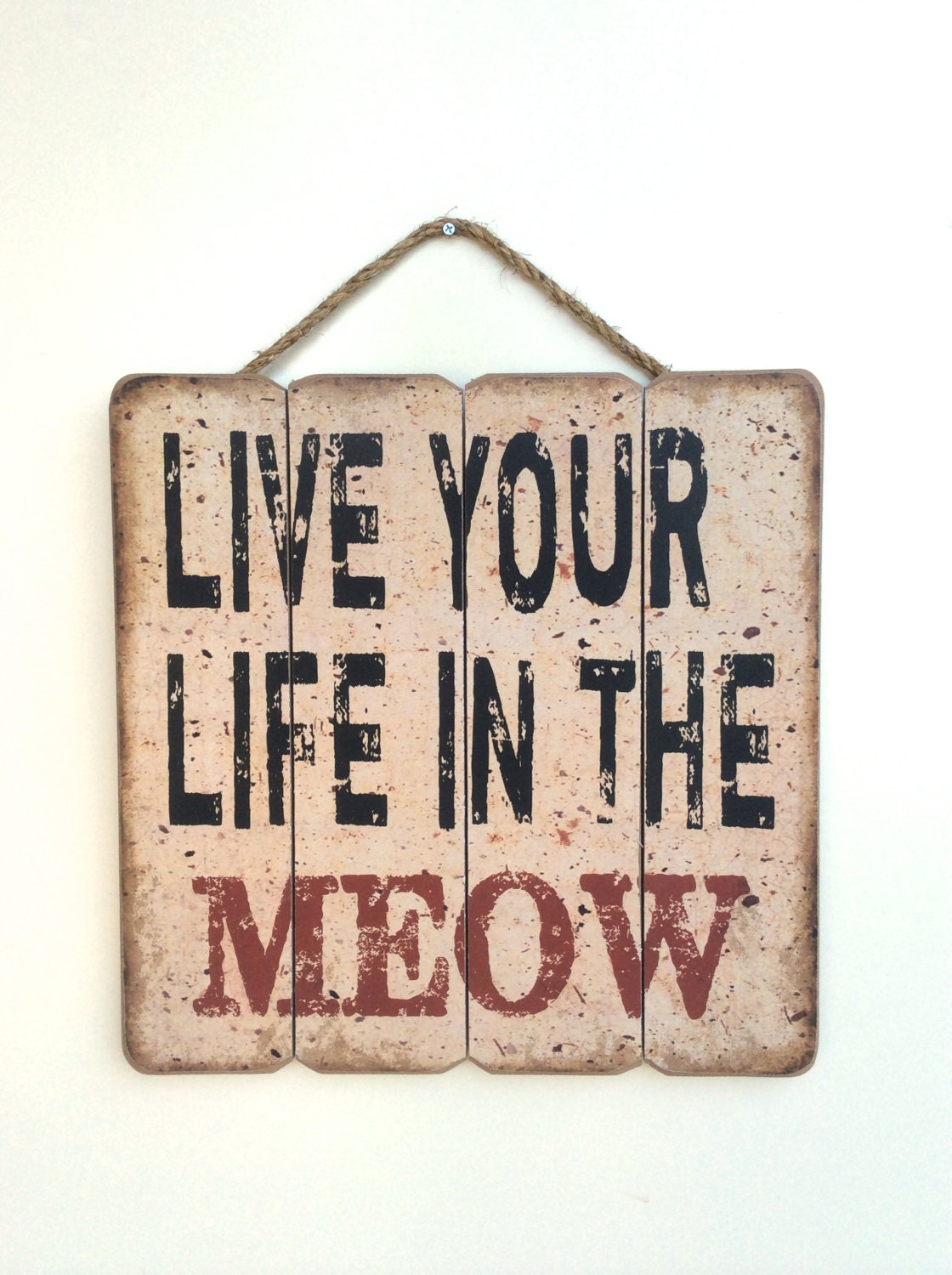 Cat Lover Wall Art Cat Sign Funny Cat Sign Cute by honeywoodhome