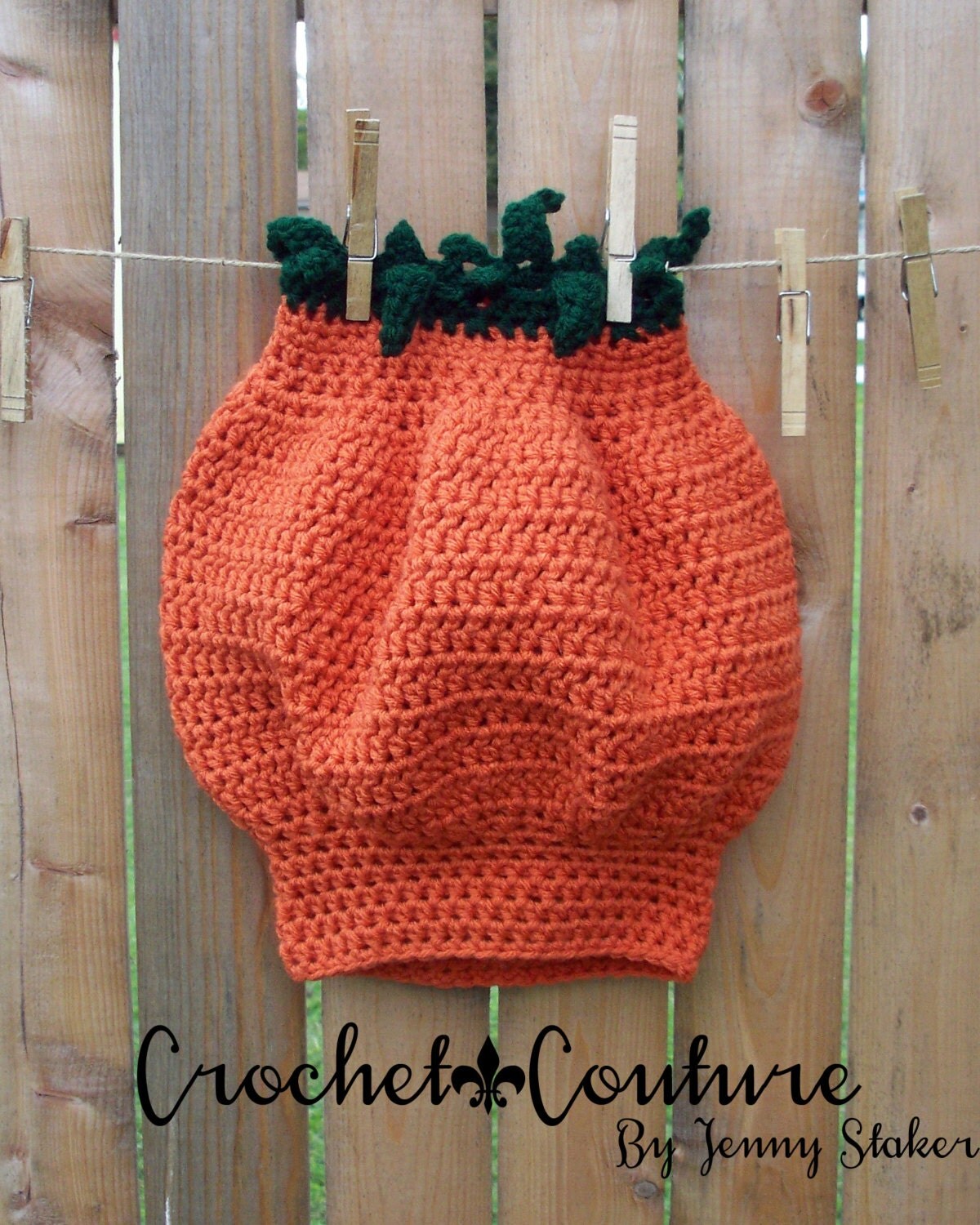 Handmade Crochet Dog Costume Pumpkin by JennyStakerInspired