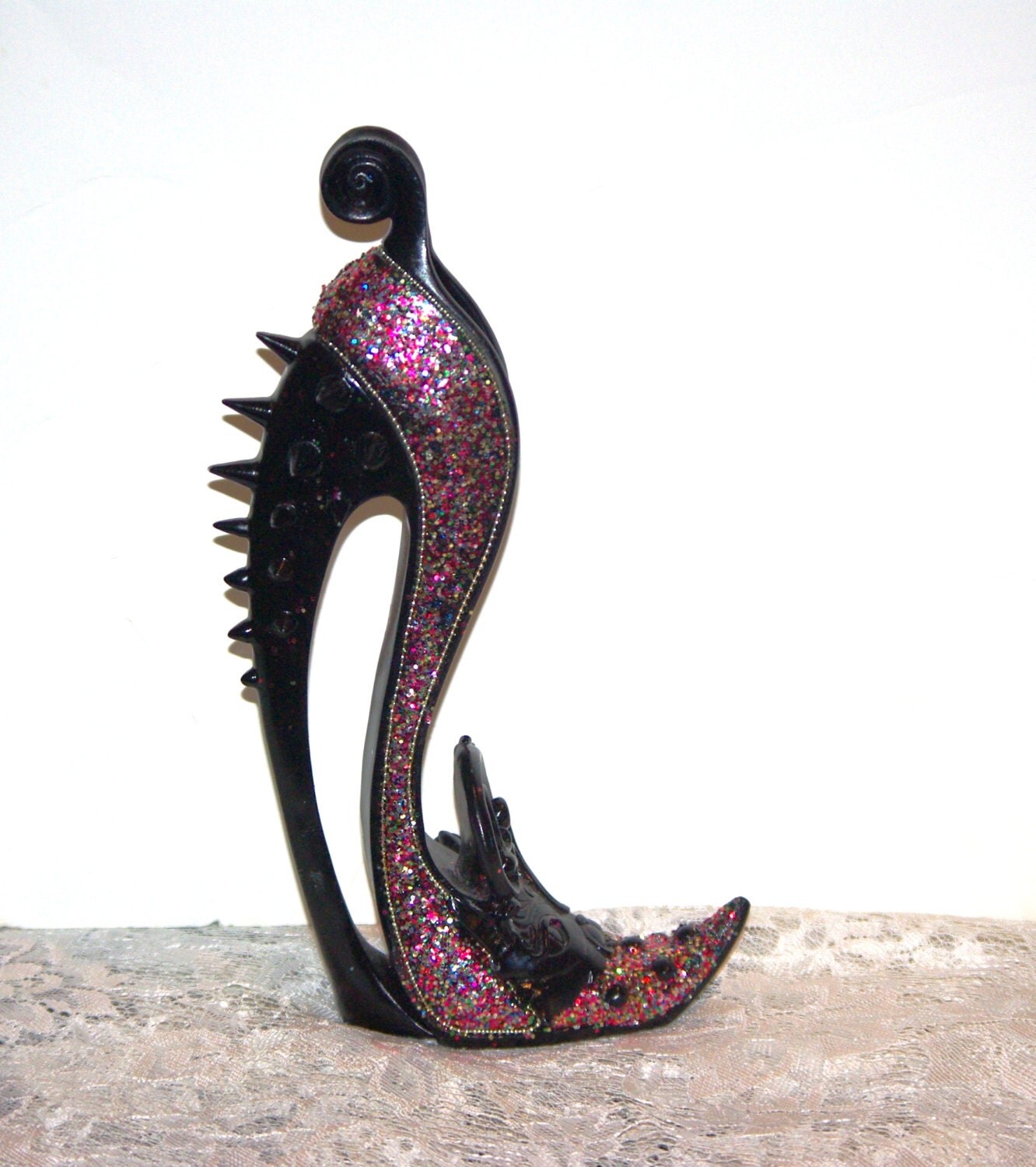 Unique Large Gothic High Heel Shoe Display by SuzsCollectibles