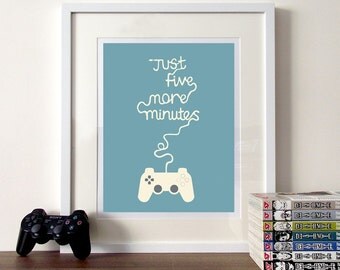 Typographic print, quote print, quote poster, typographic gaming, gaming typography, gaming poster, prints and posters, game controller, art
