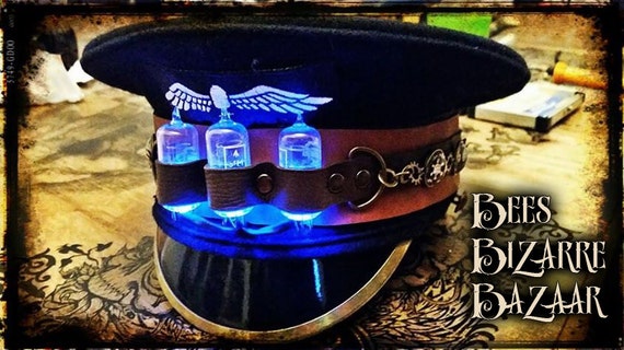 Steampunk Military Cap Hat - Airship - Tesla - Cosplay - Captain by BeesBizarreBazaar steampunk buy now online