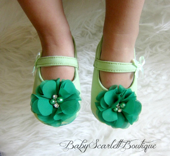 Green Baby Girl Shoes,Toddler Shoes
