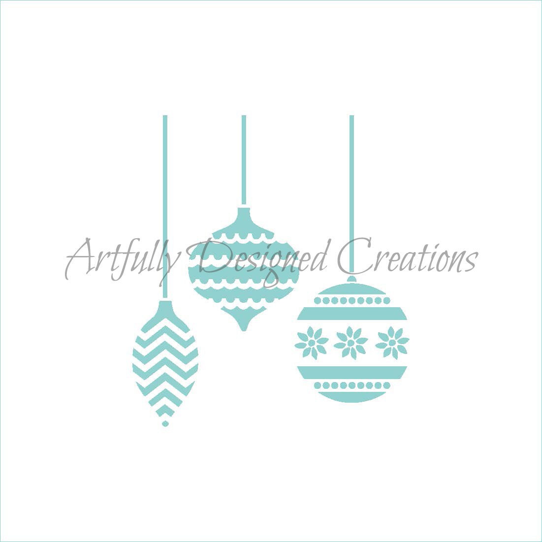 Hanging Christmas Ornaments Stencil