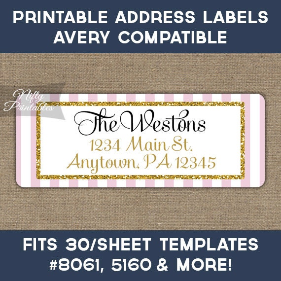 printable-address-labels-pink-gold-glitter-return-address