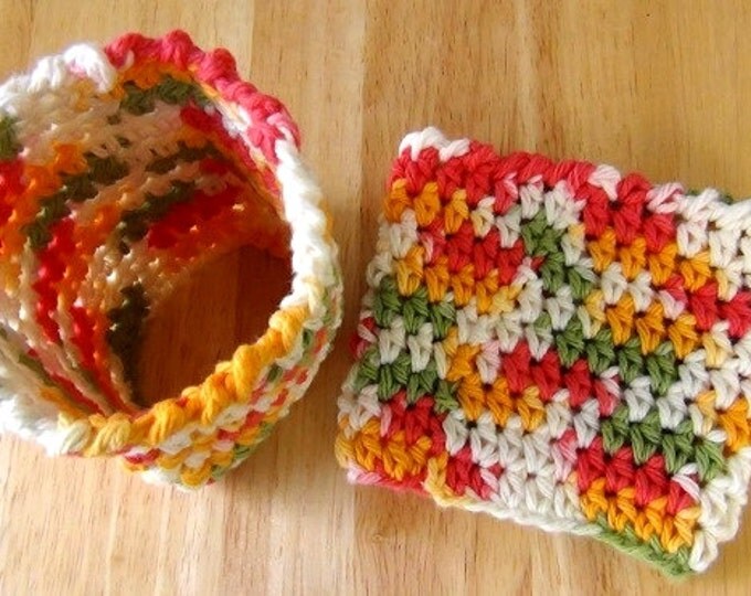 Cup Cozy - Bottle Cozy - Coffee Sleeve - Drink Sleeve - Fall Colors Crochet Cozies