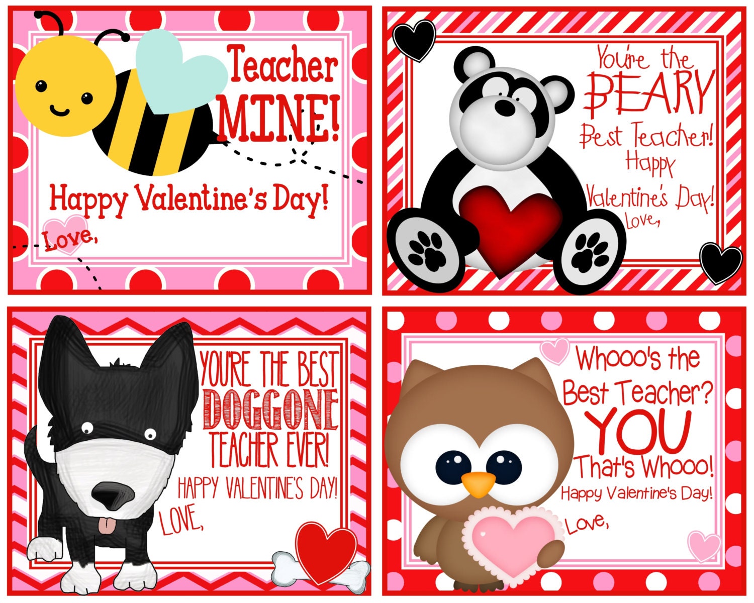 Valentine Day Cards Free Printable Teacher