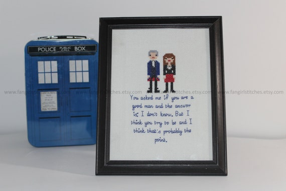 Doctor Who Peter Capaldi A Good Man Cross Stitch - PDF Pattern - INSTANT DOWNLOAD