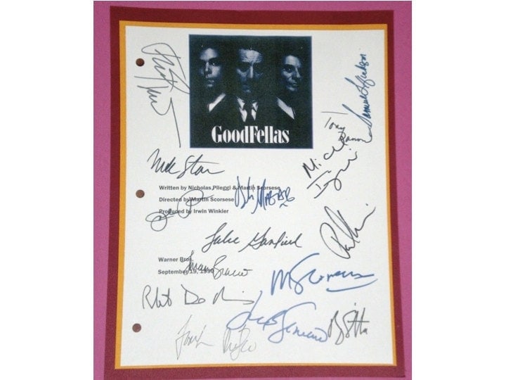 Goodfellas 1990 Movie Script Signed Autographed Martin
