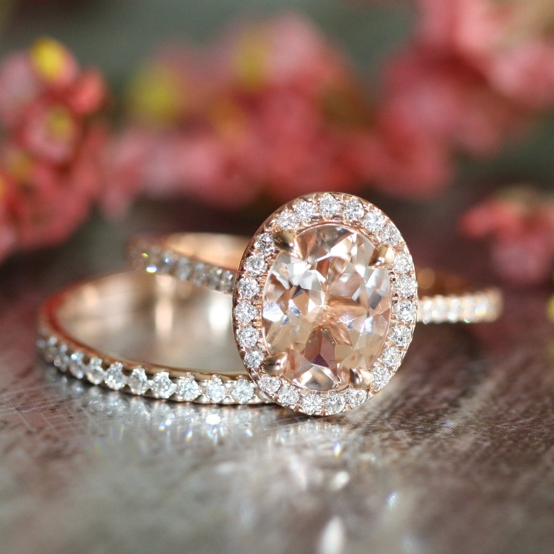 Engagement Ring Petite Diamond Wedding Ring Set in