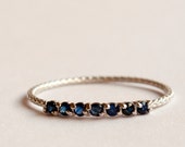 Half eternity ring Sapphire ring - blue stone ring
